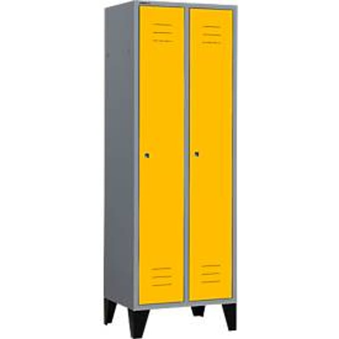Schäfer Shop  Select Kledinglocker met poten - cilinderslot - licht zilver/geel