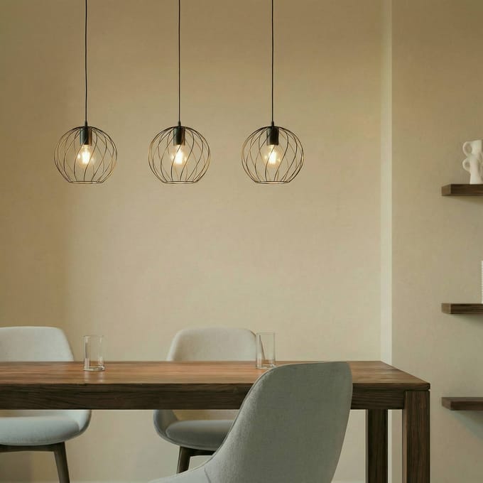 Lindby hanglamp Danika, 105 cm lang, zwart, metaal