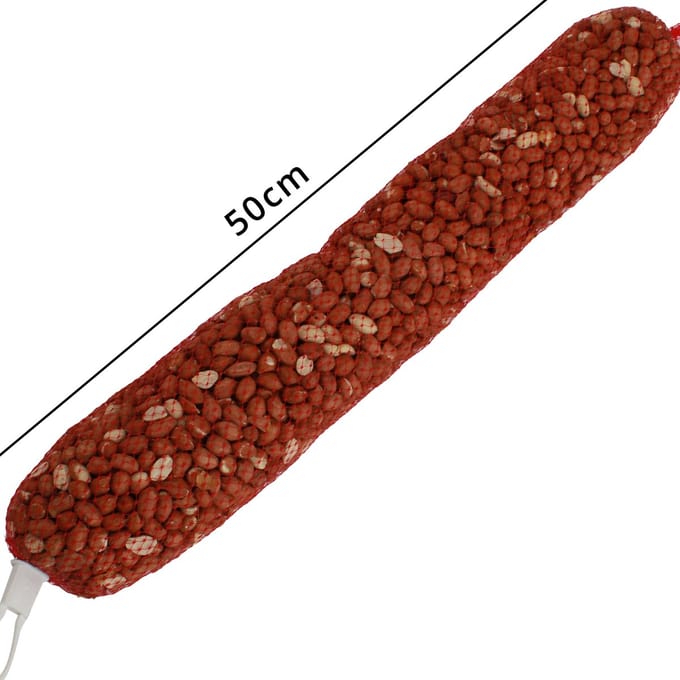 Pindaslinger - Tuinvogelvoer voor Buitenvogels - 12 x 1 Kg Gepelde Pinda’s - 50cm
