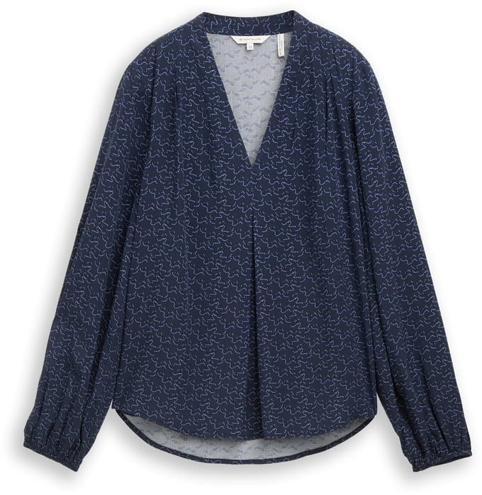 Tom Tailor - Blouse met patroon - Maat 36 - small blue wave print