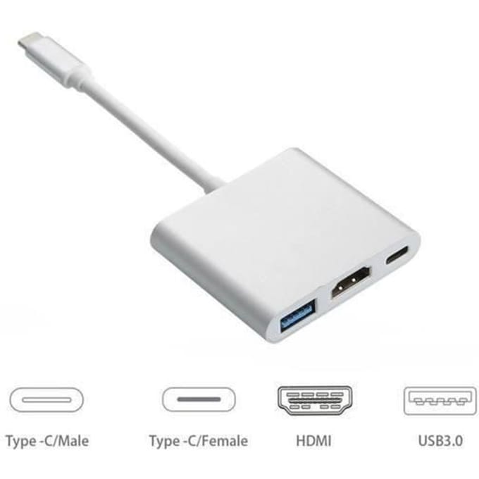 USB 3.0 Type C Adaptateur USB-C vers HDMI pour Apple Nouveau Macbook Compatible avec HDMI