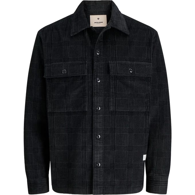 Jack & Jones Overhemd Jprbluwill Corduroy L/s Overshirt S 12282350 Volcanic Ash/check Mannen Maat - S
