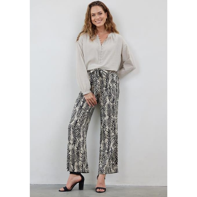 Pants Comfy Sand Palm leaves print