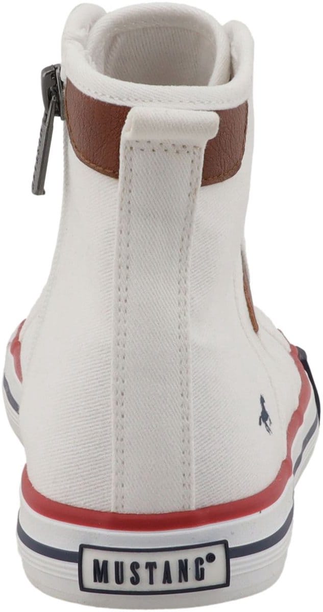 Mustang dames hoge canvas sneaker wit