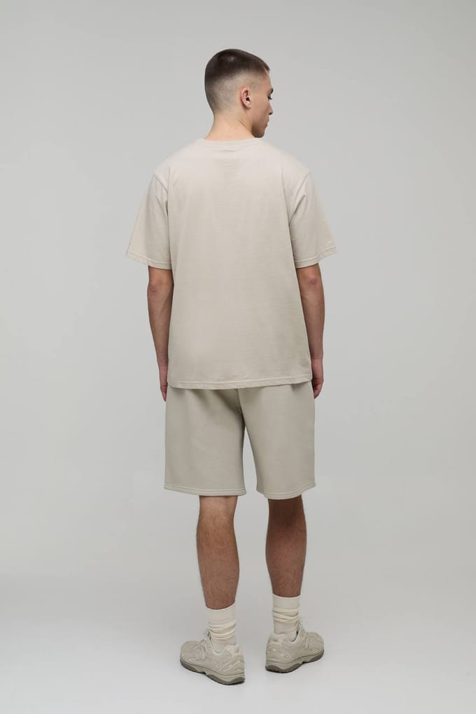 Essential Baggy Fit Jersey Short | Stone | Size XS