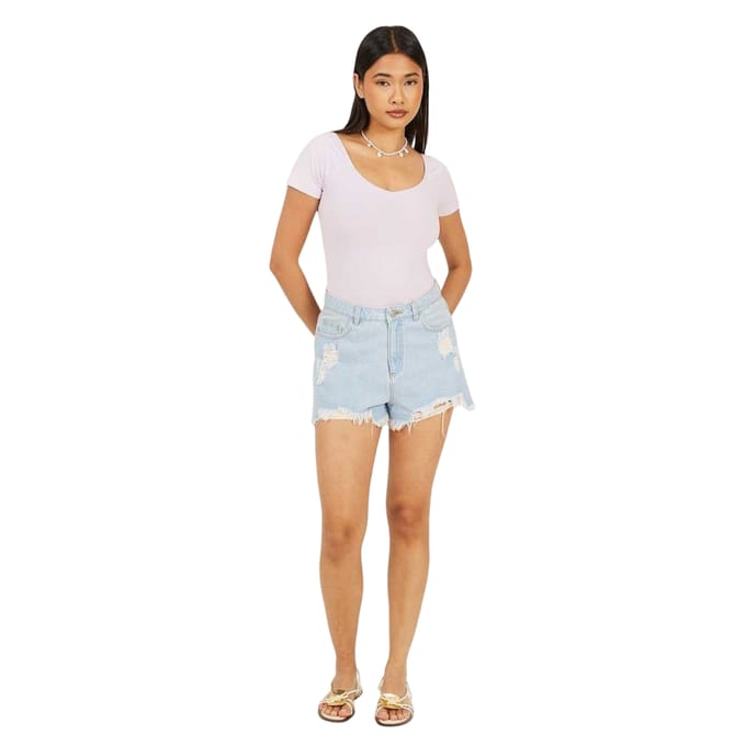 Brave Soul Dames/Dames Bodysuit met Geruit Detail (Donker lila)