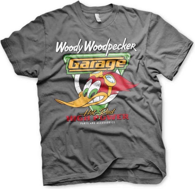 Woody Woodpecker Heren Tshirt -L- Garage Grijs