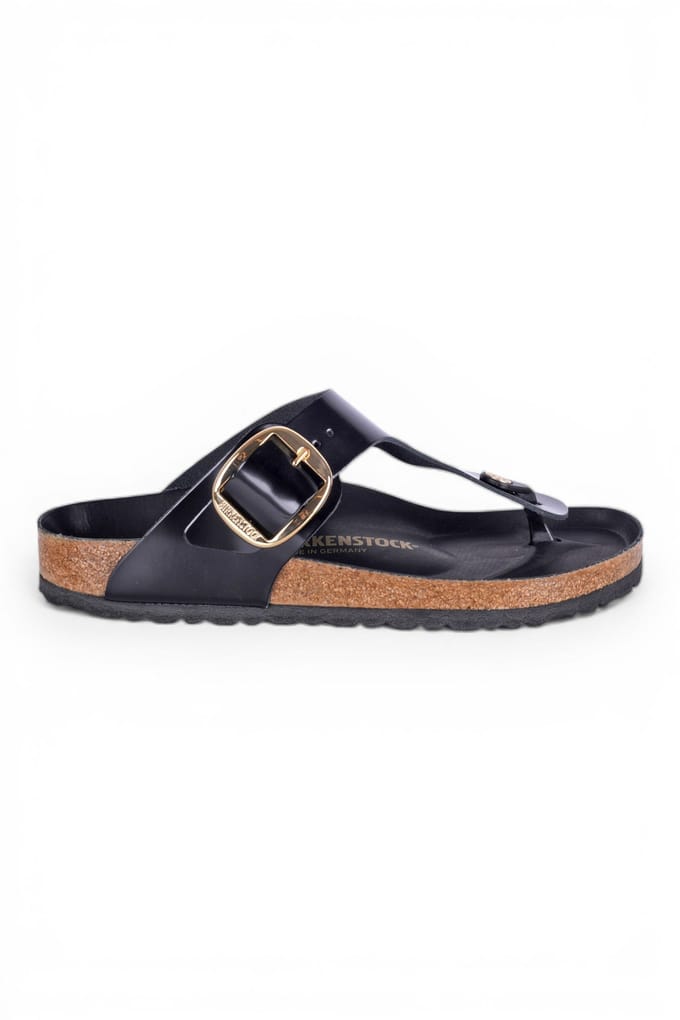 Vrouwenslippers Birkenstock Gizeh Big Buckle Natural Leather Patent