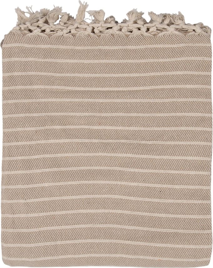 Clayre & Eef Plaid 125x150 cm Beige Katoen Strepen
