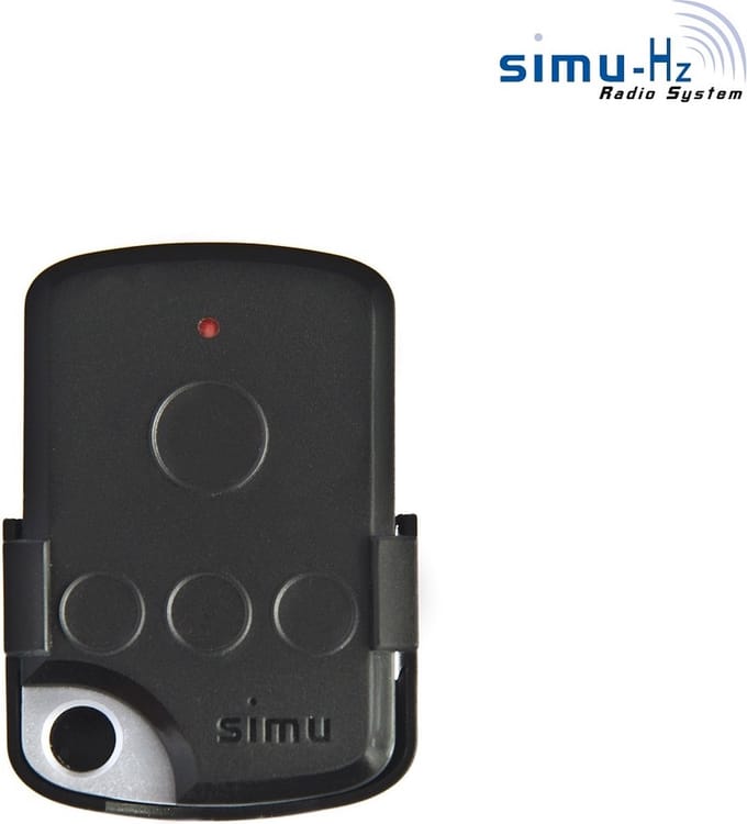 Simu TSA+ 4-kanaals mini handzender met houder - Simu rolluik afstandsbediening