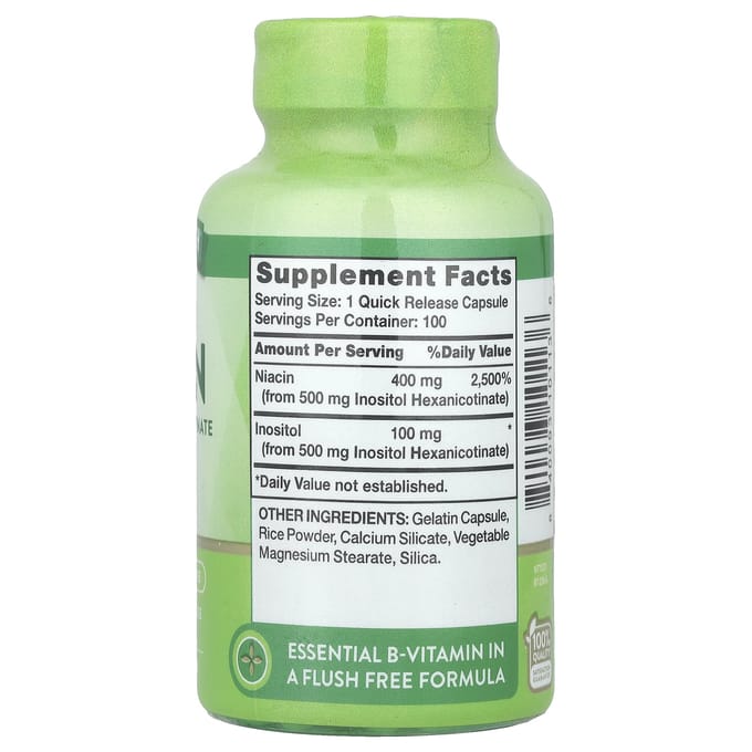 Nature's Truth, Flush-vrije Niacine, 500 mg, 100 Snel oplosbare Capsules