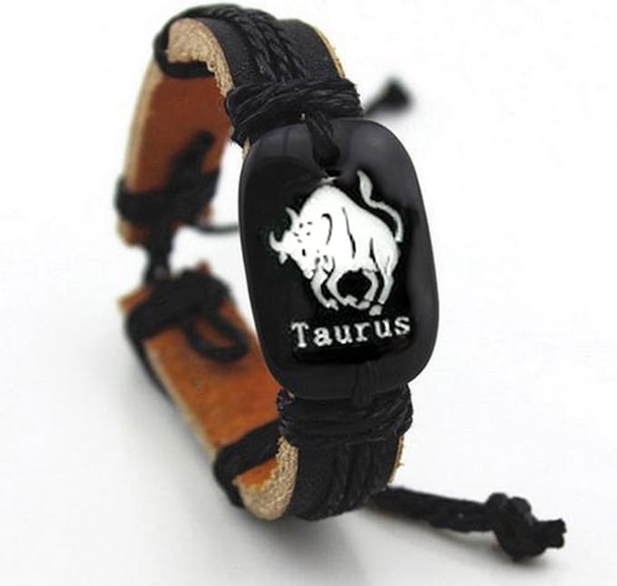 Montebello Armband Stier - Leer - Horoscoop - ∅20-23cm