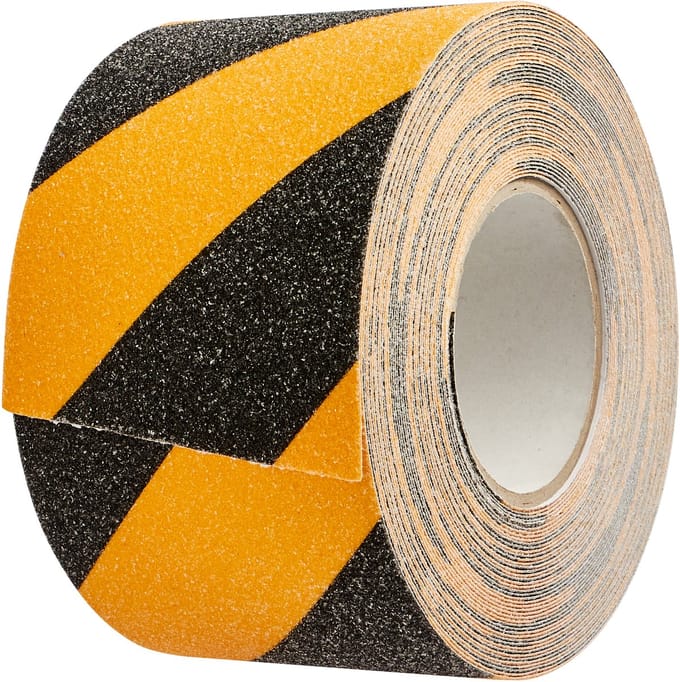 100mm - Antislip Tape - Geel/Zwart - 18 Meter Op Rol