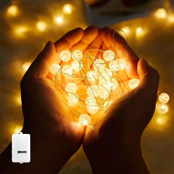 Solidchoice - LED Fairy Lights met Crackle Ball Ontwerp, 3 Meter
