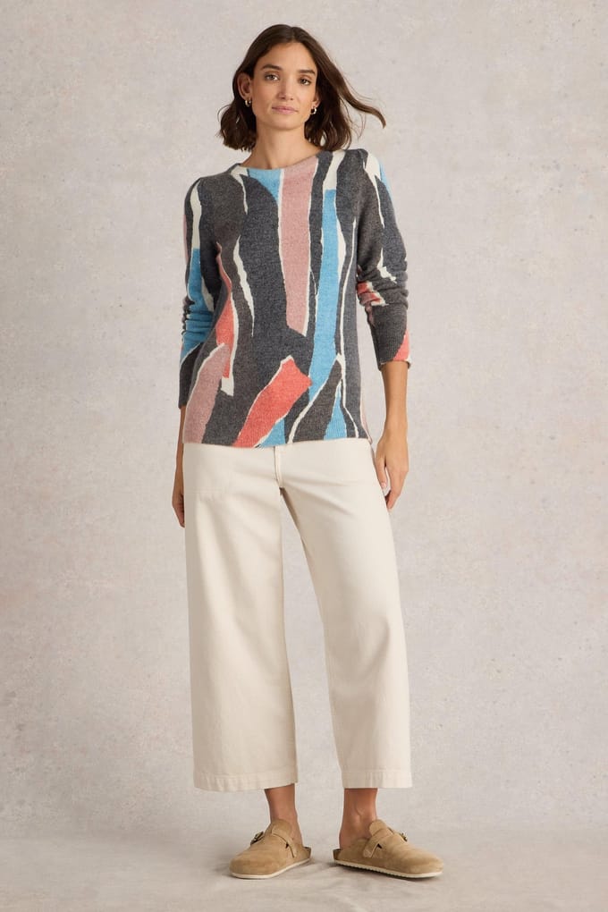 White Stuff Jodie Jumper Blue Print Taglia: 10 | Maglioni a maglia Outlet | Donna | Blu
