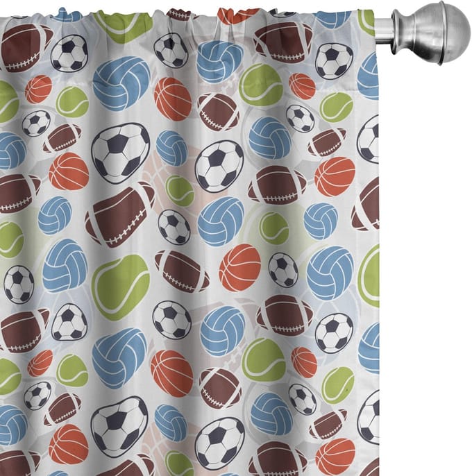 ABAKUHAUS Sport – Voorhangset 2x 75x225 cm – Multikleur, Mikrofaser