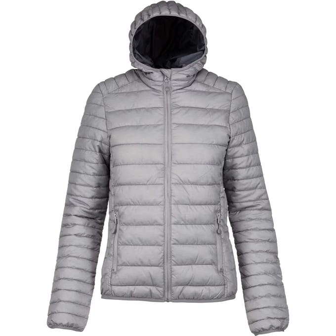 Kariban Ladies' lightweight hooded padded jacket K6111 - Marl Silver - S