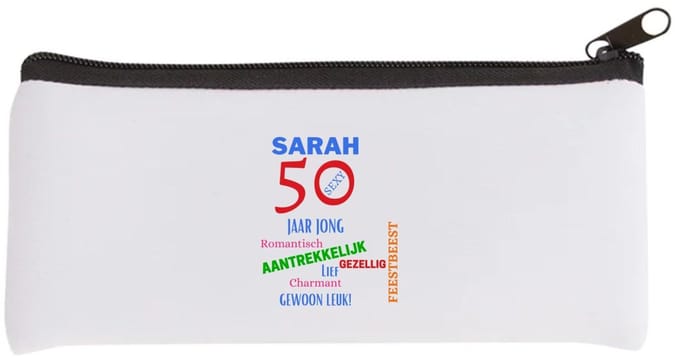 Akyol - sarah 50 Etui - Verjaardag cadeau - mama - grappige tekst - 20 bij 9 cm