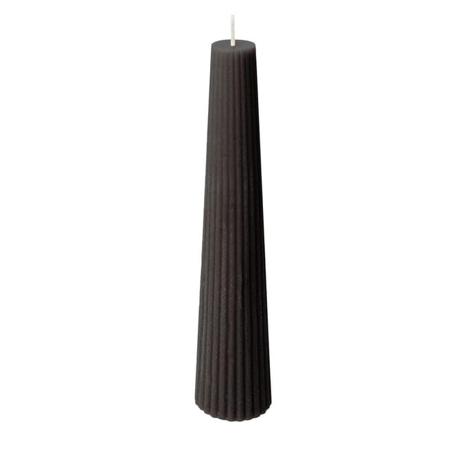 Spaas ribbed kaars obelisk 25 uur - Black