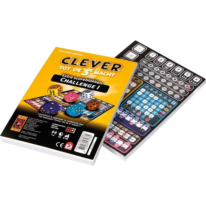999 Games - Scoreblokken - Clever tot de 3e macht- Challenge - Dobbelspel