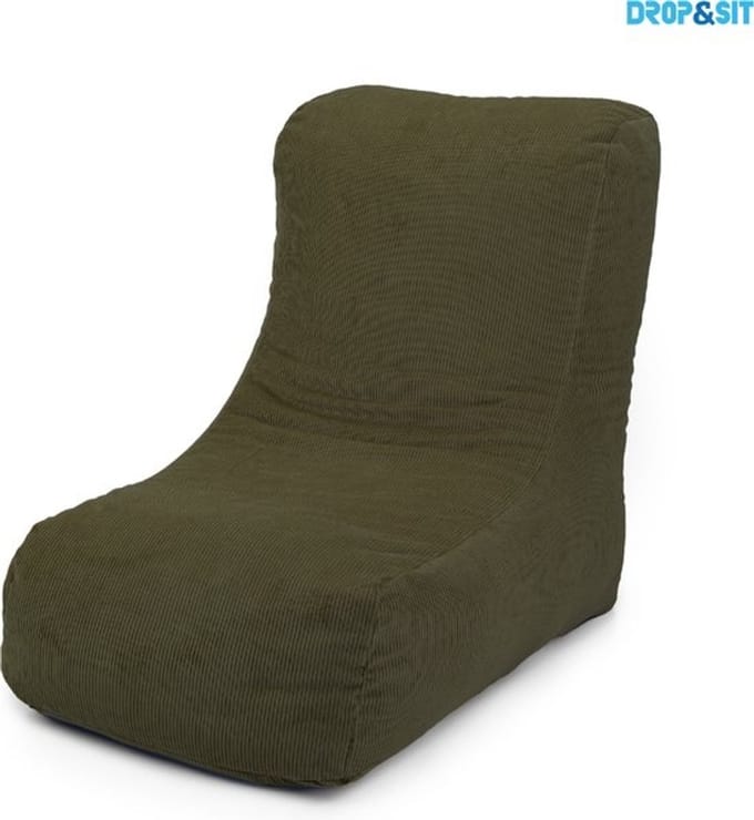 Drop & Sit - Stoel Zitzak Ribstof - Hunter - 95 x 65 x 75 cm - Voor Binnen