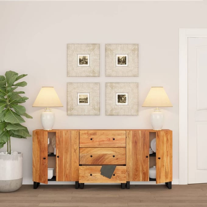 vidaXL - 3-delige - Dressoirs - massief - acaciahout