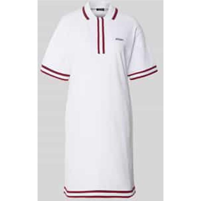 Knie-lange polojurk met label-stitching model 'Tasa'