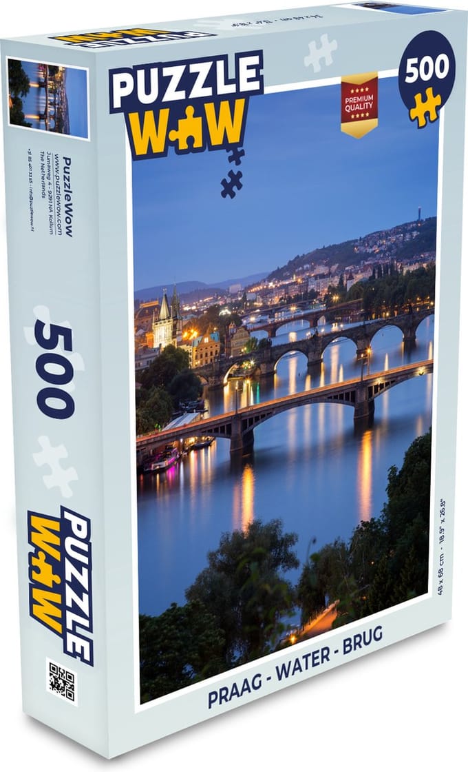 Puzzel Praag - Water - Brug - Legpuzzel - Puzzel 500 stukjes