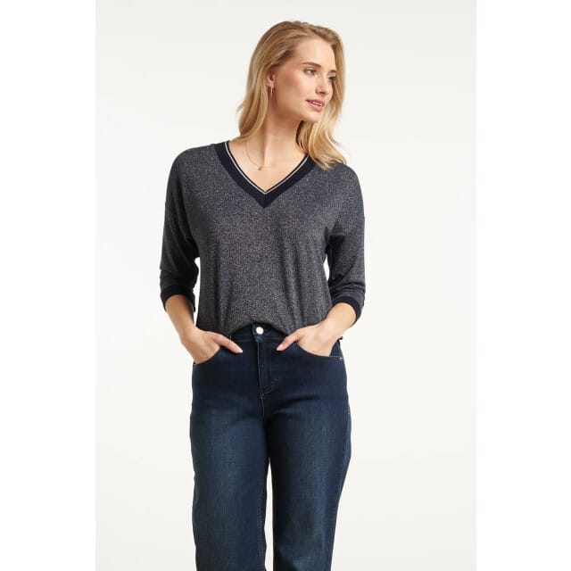Smashed Lemon 25670 damesmet lurex losvallende top |