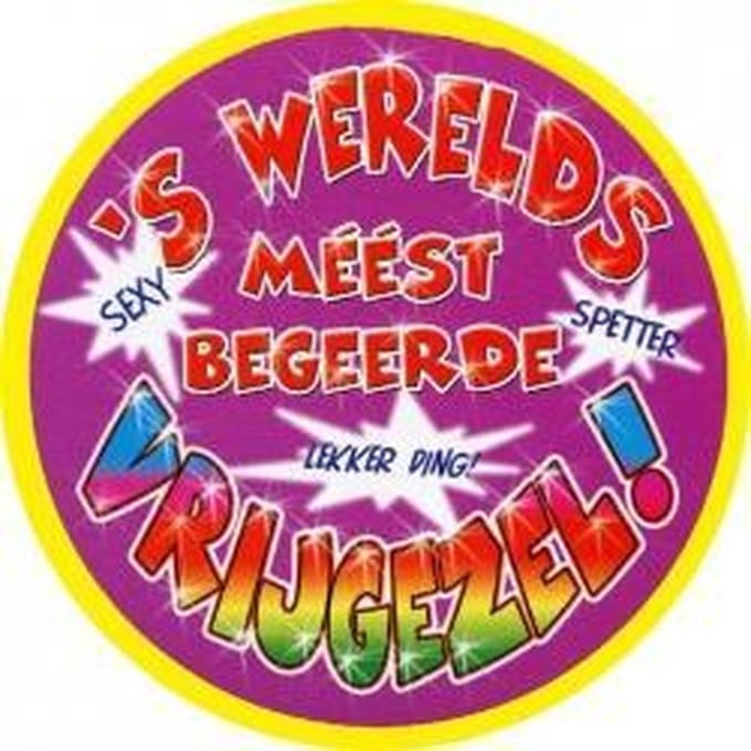 Mega - Grote Button - Vrijgezel - 16cm