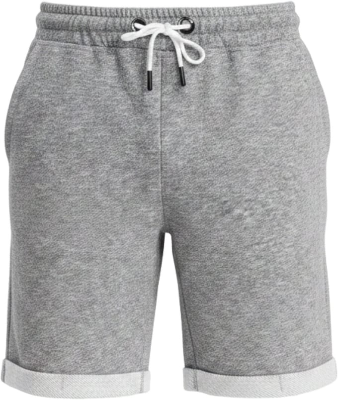 OMBRE Korte Broek - Regular Fit - Katoen - Gemeleerd Asgrijs XXL