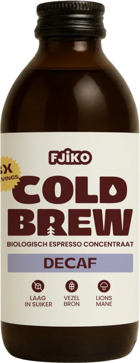 Fjiko - Cold Brew Coffee Concentraat Decaf - Biologisch - 6x 250 ml