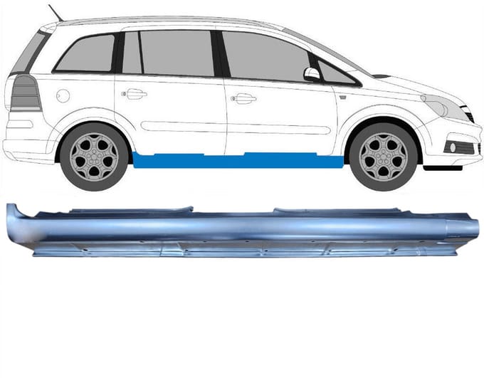 Volledige dorpel voor Opel Zafira B 2005-2012 / Rechts