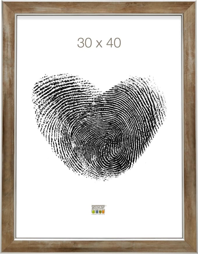 Deknudt Frames fotolijst S45YD3 - brons met zilver biesje - 30x40 cm