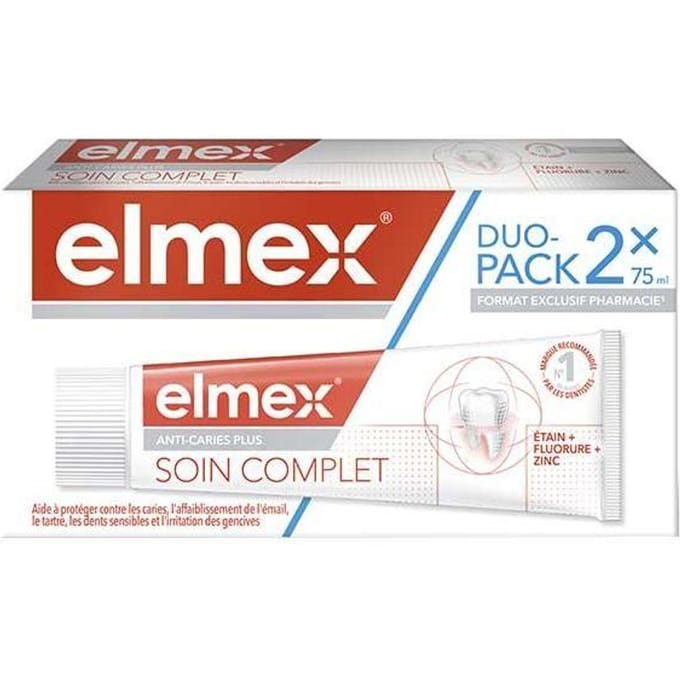 Dentifrice Elmex Anti-Caries Soin Complet - 2x75 ml