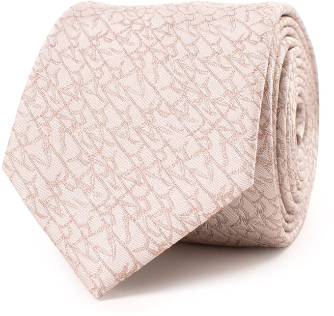TRESANTI | GINESIO | Silk tie with bamboo leaves | Beige