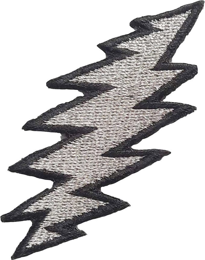Grateful Dead - Lightning Silver Patch - Grijs