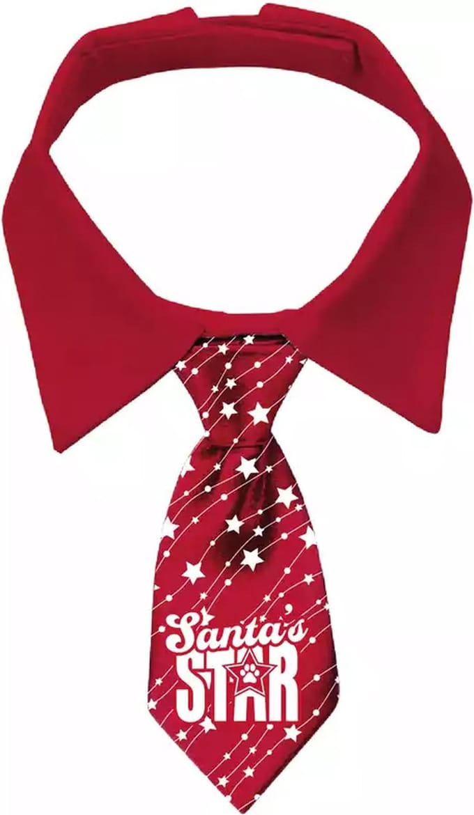 Plenty Gifts Kerst Stropdas - Hondenstropdas - Santa Star - Ster - L
