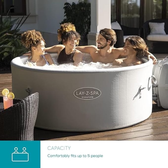 Luxe Hoek-Whirlpool - 155x60 cm - Hydro Massage - Vrijstaand - Novihome