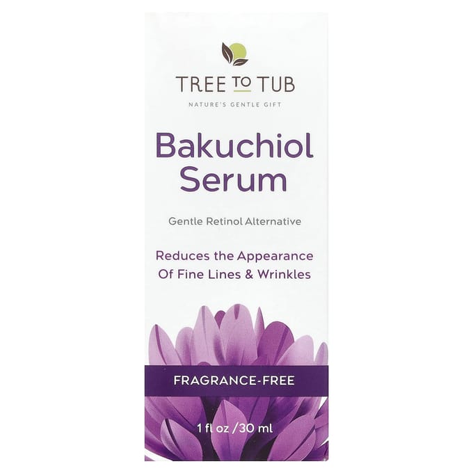 Tree To Tub, Bakuchiol Serum, Geurloos, 1 fl oz (30 ml) gray