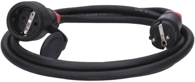 Rubberen Verlengkabel Schuko 3 Meter - Spatwaterdicht IP54 voor Tuin en Bouwplaats