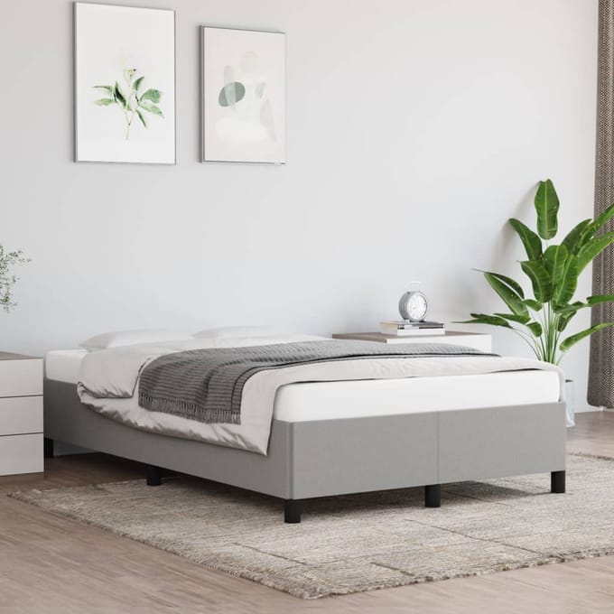 vidaXL - Bedframe - zonder - matras - 120x200 - cm - stof - lichtgrijs