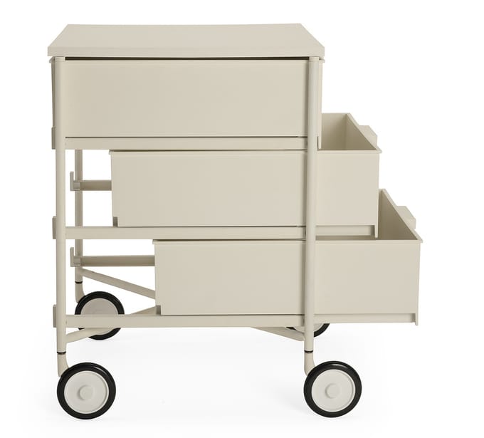Kartell Mobil 3 Mat - met wielen - wit
