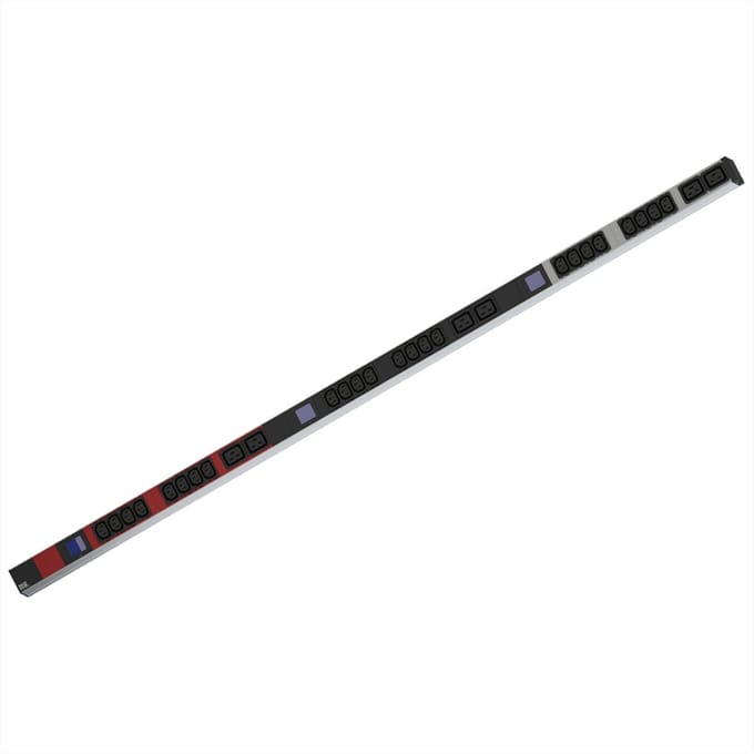 BACHMANN BN0500 19 PDU 1HE 24xC13 6xC19, vermogensmeting, aansluiting CEE 3x16A, rood