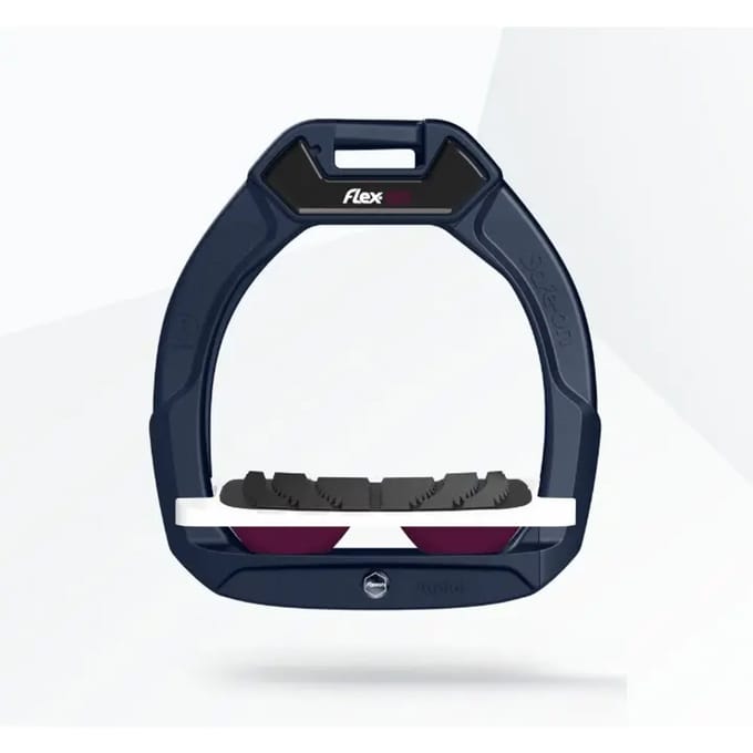 Veiligheidspal voor paardrijden Schuin Grip Marine/Wit/Paars kind Flex-On Safe-On