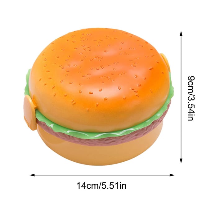 Draagbare nieuwe dubbele hamburger lunchbox schattige hamburger lunchbox lunchbox kinderlunchbox