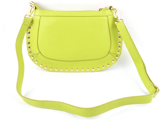 Giuliano lederen schoudertas Luma - Made in Italy - Dames - Appel groen