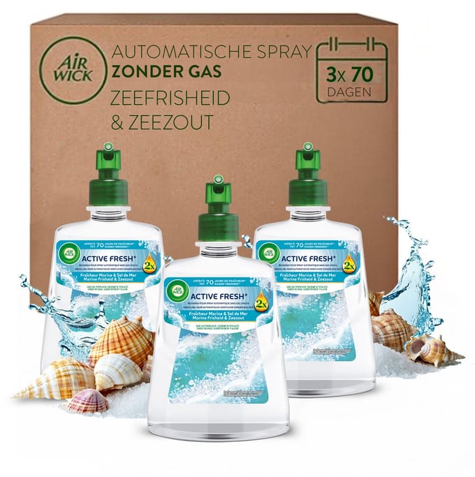 Air Wick - Active Fresh Luchtverfrisser Marine Frisheid & Zeezout + 3 Navullingen