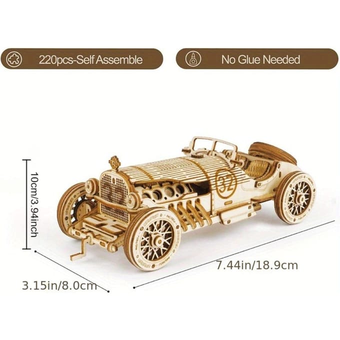 Robotime Modelbouwpakket V8 Gp Car 19 X 8 Cm Hout 220-delig
