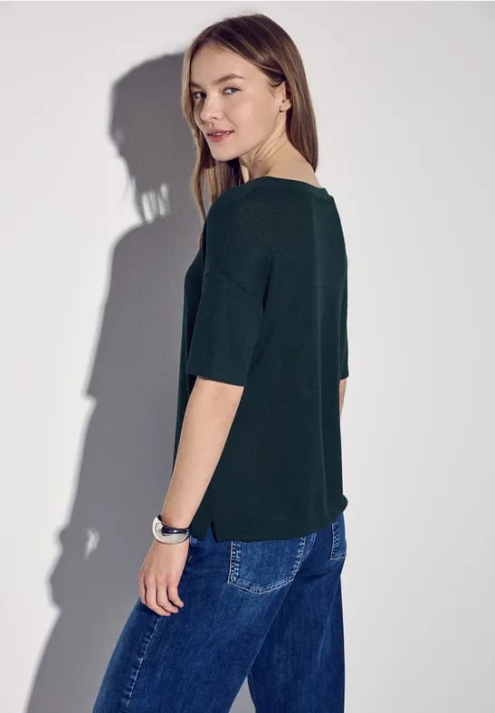 Shirt met gebreide look